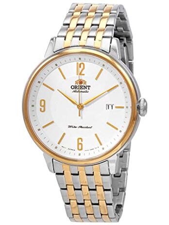 ORIENT メンズ 日本製自動巻き/手巻き ステンレススチール クラシックウォッチ RA-AC0J-A モデル:(RA-AC0J07S10B), ホワイト, 自動巻き腕時計。