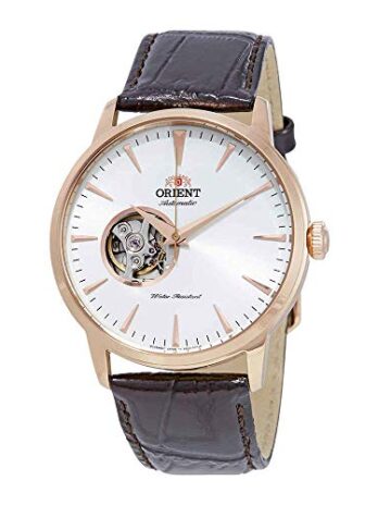 Orient オープンハート 自動ホワイトダイヤル メンズ腕時計 FAG02002W0, ホワイト, クラシック