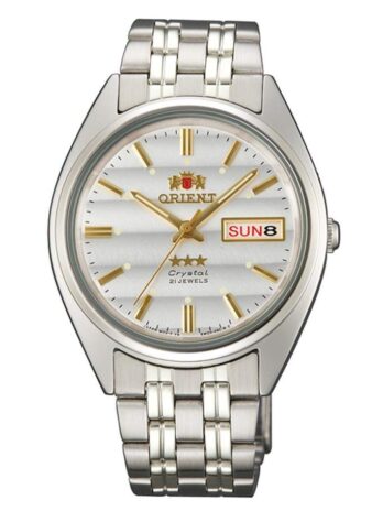 Orient Tri Star 自動シルバーダイヤル ユニ腕時計 FAB0000DW9, シルバートーン, モダン
