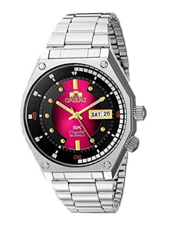 Orient メンズ SKダイバーレトロ日本自動巻き/手巻きステンレススチールスポーツウォッチ, マゼンダ, レトロ、モダン