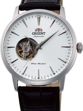 ORIENT メンズ アナログ 自動巻き腕時計 レザーストラップ付き FAG02005W0, シルバー, ストラップ