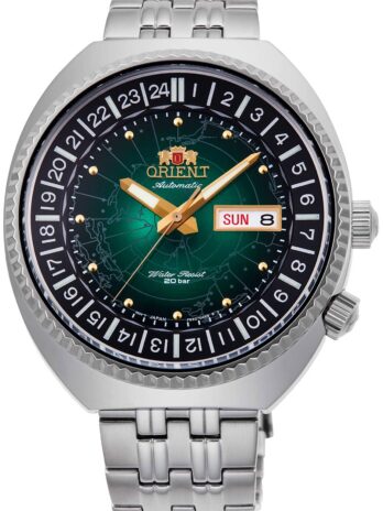 [Orient] 自動巻き腕時計 Revival World Map リバイバル。 RA-AA0E02E メンズ シルバー