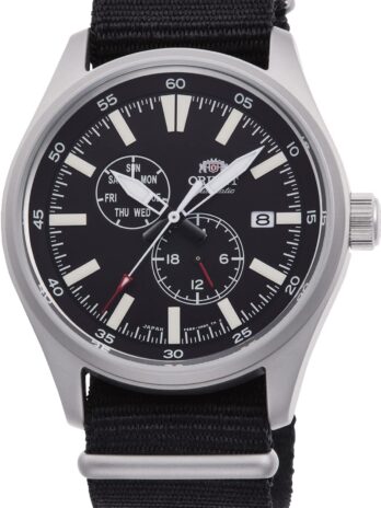ORIENT”Defender RA-AK0404B スポーツ自動ブラックダイヤル ナイロンウォッチ 2インチ, シルバー, 42 mm, ストラップ