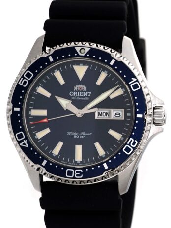 ORIENT メンズ ダイビング スポーツ 自動巻き 200m 腕時計 ラバーストラップ ブルーダイヤル RA-AA0006L