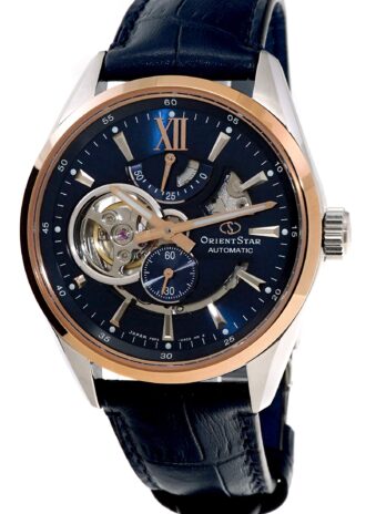 Orient Star 限定版 セミスケルトン ブルーダイヤル ローズゴールド サファイアガラス 自動巻き 腕時計 RE-AV0111L