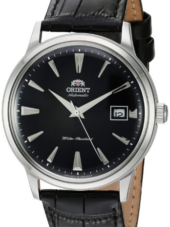 Orient 日本製自動巻き/手巻きステンレススチールクラシックウォッチ 40.5mm, ブラック – シルバー。, ステンレススチール製。