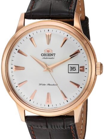 Orient 日本製自動巻き/手巻きステンレススチールクラシックウォッチ 40.5mm, ホワイト – ローズゴールド, ローズゴールド