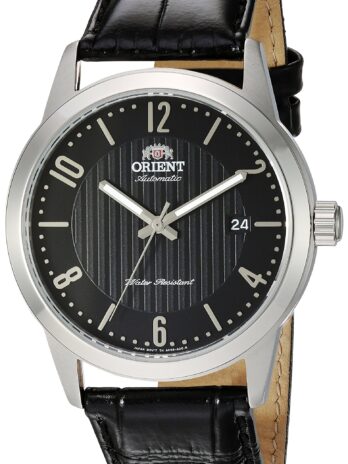 Orient メンズ Howard ステンレススチール 日本製自動腕時計 レザーカーフスキンストラップ ブラック 22 (モデル:FAC05006B0)