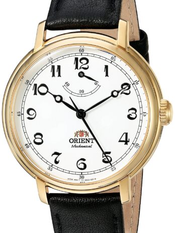 Orient メンズ「モナーク」機械式手巻きステンレススチールとレザードレスウォッチ。, ゴールド, 機械式