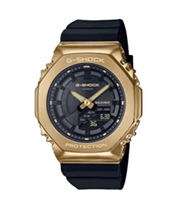 カシオ GMS2100GB-1A G-Shock レディース腕時計 ブラック 45.9mm 樹脂/ステンレススチール、ブラック, ブラック///ホワイト, ストラップ