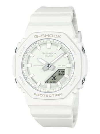 G-Shock Casio GMAP2100-7A アナログ-デジタル バイオベーススタイル クラシックホワイトウォッチ, ホワイト, ミニマリスト。