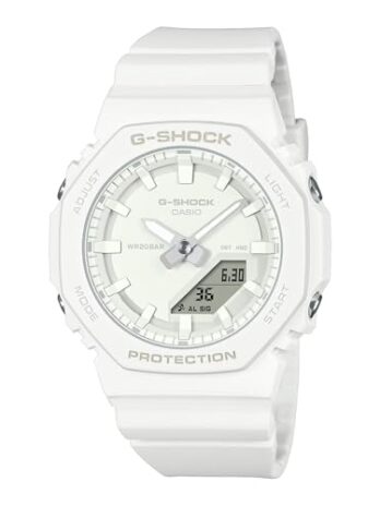 カシオ G-Shock GMAP2100VA-7A ビーチスタイル シルバースパークルダイヤル ホワイトウォッチ, ホワイト, モダン