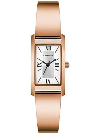 Caravelle ドレスクォーツ レディースウォッチ ステンレススチールバングル ローズゴールド調 (モデル:44L264)