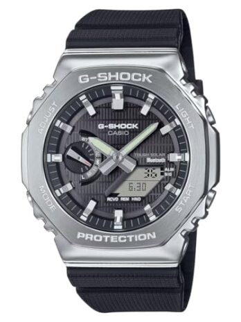 G-Shock Casio G-Steel ソーラー接続ブラックダイヤル ブラック樹脂ストラップウォッチ – GBM2100-1A, ブラック, クラシック