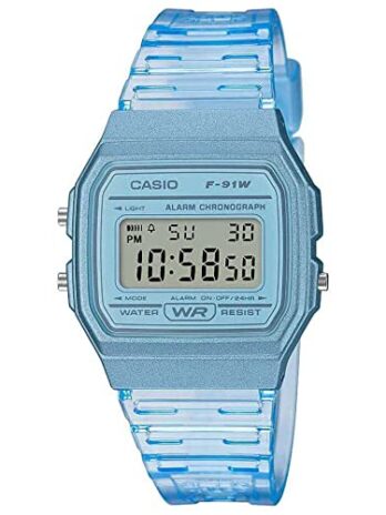 Casio F-91WS-2EF ユニ 透明ブルーシリコンウォッチ