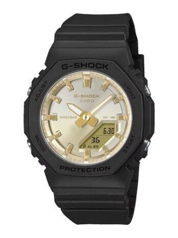 カシオ G-Shock GMA-P2100SG-1A ブラックゴールド サンセット グロー デジタル アナログ 腕時計, ブラック, モダン