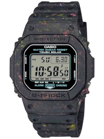 CASIO G-Shock リサイクル樹脂マルチカラーデジタル腕時計 G5600BG-1, ブラック, クラシック