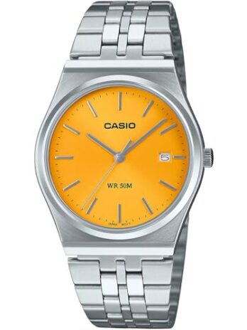カシオ エンティサー アナログ イエローダイヤル メンズ MTP-B145D-9AVDF (A2238), イエロー, モダン