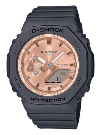 Casio GMAS2100MD-1A レディース アラーム クロノグラフ アナログ デジタル スリム G ショックウォッチ, ローズゴールド, ストラップ