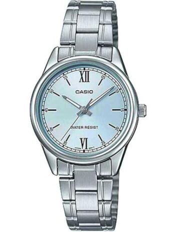 Casio LTP-V005D-2B3 レディース スタンダード ステンレススチール ペールブルーダイヤル 3針アナログ腕時計