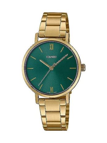 Casio (カシオ) アナロググリーンダイヤル レディース腕時計 LTP-VT02G-3AUDF, グリーン