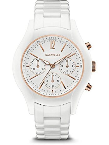 Caravelle by Bulova Women ‘sクロノグラフセラミックブレスレットスポーツ腕時計