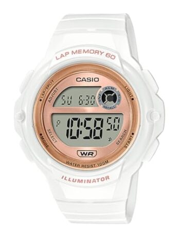 Casio レディース イルミネーターラップメモリ 60 LWS-1200H-7A1VCF クォーツ腕時計, ホワイト, スポーツ。