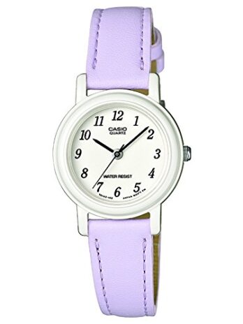 Casio LQ-139L-6BEF レディース ライラック レザーストラップ 腕時計, モダン