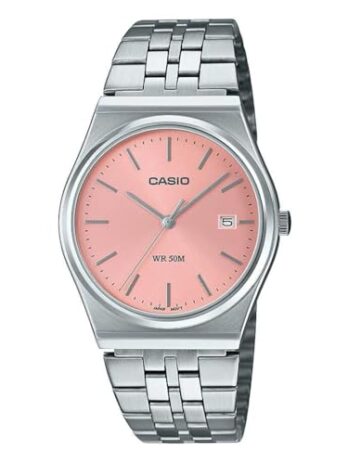 カシオ エンティサー メンズ アナログ ピンク ダイヤル メンズ MTP-B145D-4AVDF (A2200), シルバー(Silver), レトロ