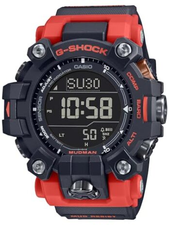 Casio GW9500-1A4 メンズ タフソーラーマスターオブG レッドマッドマン G ショックウォッチ レッド, レッド, コンパクト。