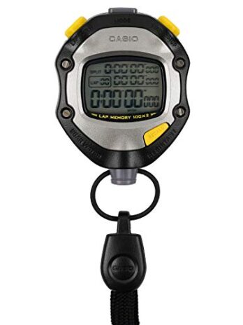 CASIO(カシオ) ストップウォッチ ラップタイム スプリット 計測 2メモリー 5気圧防水 操作音 消音 切替 ブラック HS-70W-1JH