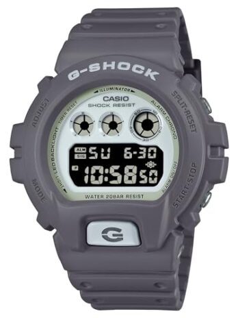 カシオ G-Shock DW6900HD-8 夜光文字盤 グレー樹脂デジタルウォッチ, グレー, モダン
