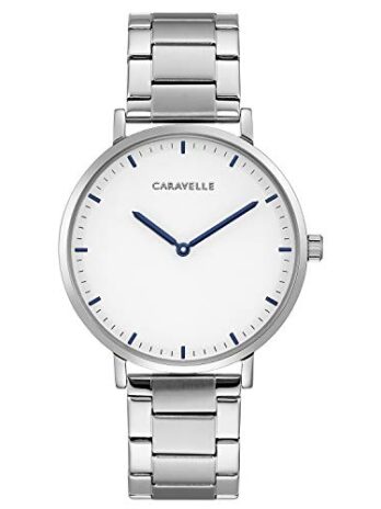 Caravelle min/ Max クォーツメンズ腕時計 ステンレススチール シルバートーン (モデル:43A150)