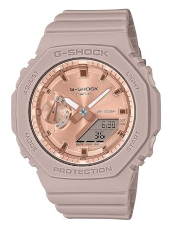 G-Shock Casio New レディース ローズゴールド 2100シリーズ GMAS2100MD-4A, ピンク, カジュアル。