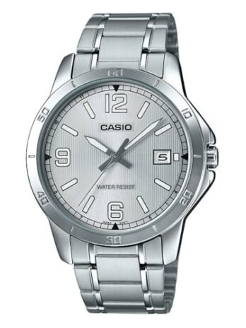 Casio MTP-V004D-7B2 Men’s Dress Stainless Steel Silver Dial Analog Date Watch