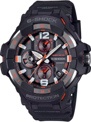 G-Shock Casio Master of G Air Gravitymaster ソーラー接続ブラック樹脂ストラップウォッチ – GRB300-1A4, ブラック, モダン