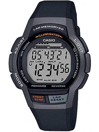 Casio WS-1000H-1A ラップメモリ デジタル メンズ ボーイズ 腕時計 WS-1000 100M WR オリジナル, ブラック, OneSize, デジタル。