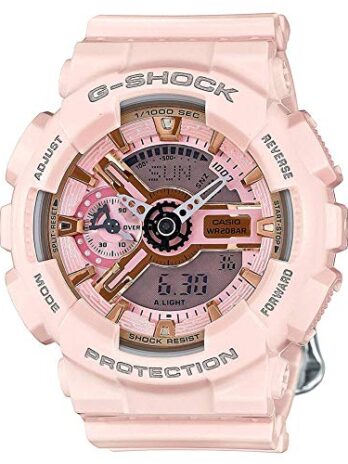 Casio G-Shock Gold and Pink Dial Pink Resin Quartz Ladies Watch GMAS110MP-4A1カシオ レディース腕時計