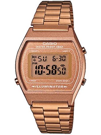 Casio B640WC-5AVT メンズ ヴィンテージ ローズゴールドトーン メタルバンド クラシック LCD デジタル腕時計, ローズゴールド, カジュアル。