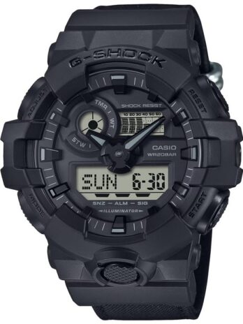 G-Shock Casio GA700BCE-1A ストリートスマートエディション コーデュラナイロンバンド ブラックウォッチ, ブラック, モダン