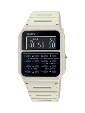 Casio メンズ ビンテージ CA53W-1 電卓腕時計, ベージュ, クォーツ腕時計。