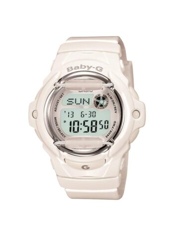 Casio レディース ベビー G クォーツ 腕時計 樹脂ストラップ付き ホワイト
