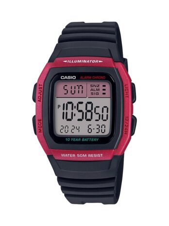 Casio Men’s Classic Quartz Resin Strap, Black, 24.5 Casual Watch (Model: W-96H-4AVCF)