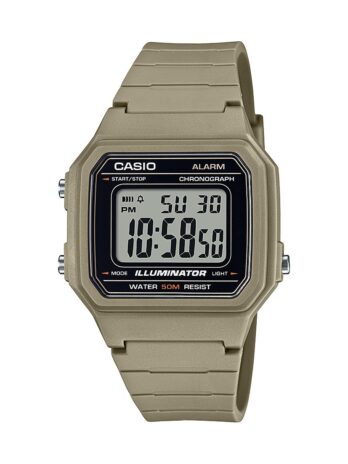 カシオ イルミネーターアラーム クロノグラフ デジタルウォッチ, タン, W-217H-5AVCF