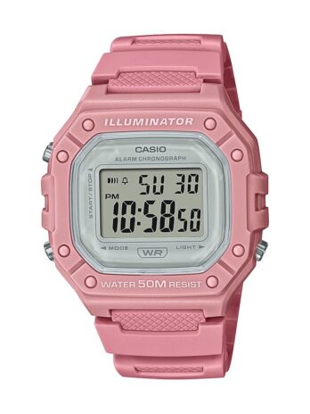 Casio (カシオ) イルミネーター アラーム クロノグラフ デジタル スポーツウォッチ (モデル W218HC-4AV) (ピンク), ピンク, クロノグラフ、デジタル。