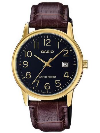 Casio Men’s MTPV002GL-1B Gold Leather Japanese Quartz Fashion Watch