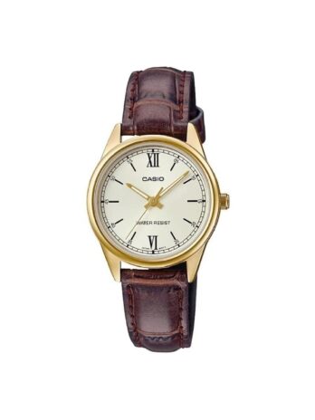 Casio LTP-V005GL-9B Women’s Standard Gold Tone Leather Band Analog Dress Watch