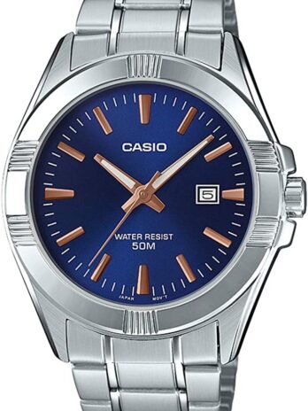 Casio MTP1308D-2AV メンズ スタンダード ステンレススチール ブルーダイヤル カジュアル アナログウォッチ ブルー, ブルー
