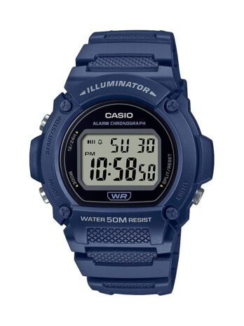 Casio Quartz Fitness Watch with Resin Strap, Blue, 25.5 (Model: W-219H-2AVCF)