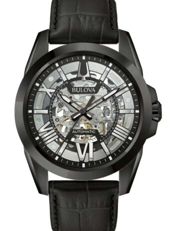 [Bulova] 自動巻き腕時計 サットン・スケルトン 98A304 メンズ ブラック